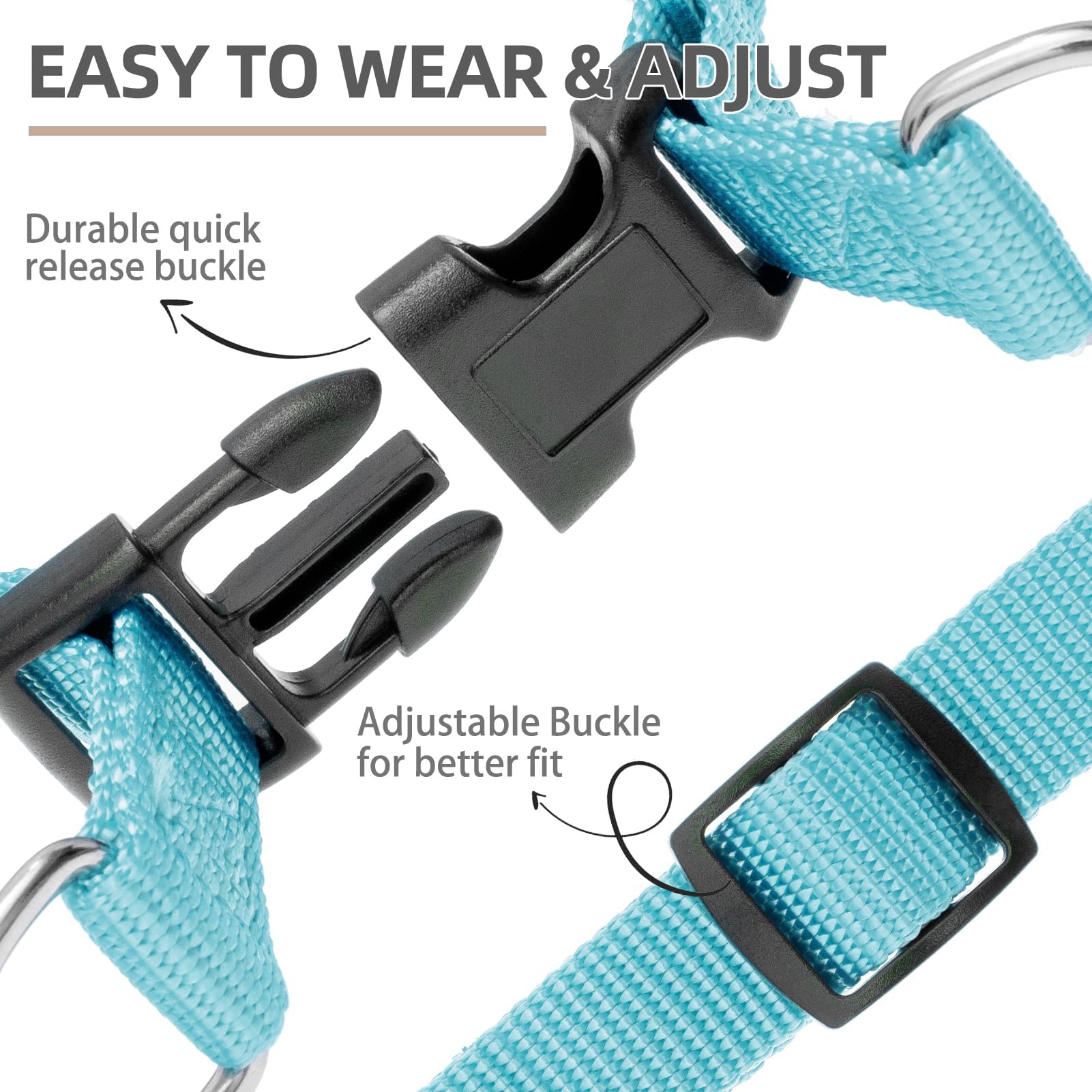 PUPTECK Durable nylon webbing close-up shows strong comfort