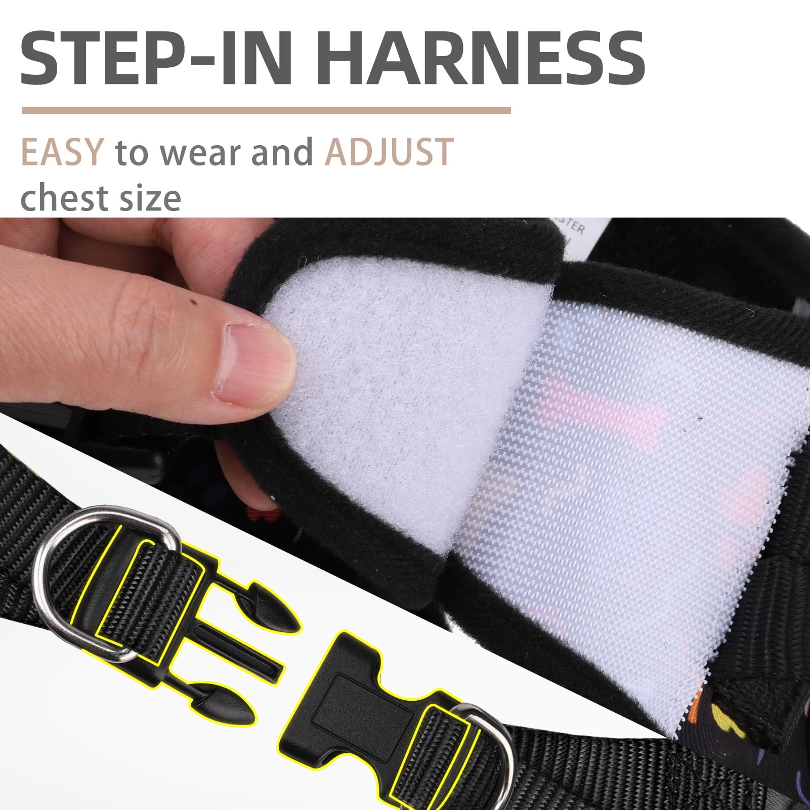 PUPTECK harness with reflective night safety strips for visible evening strolls.