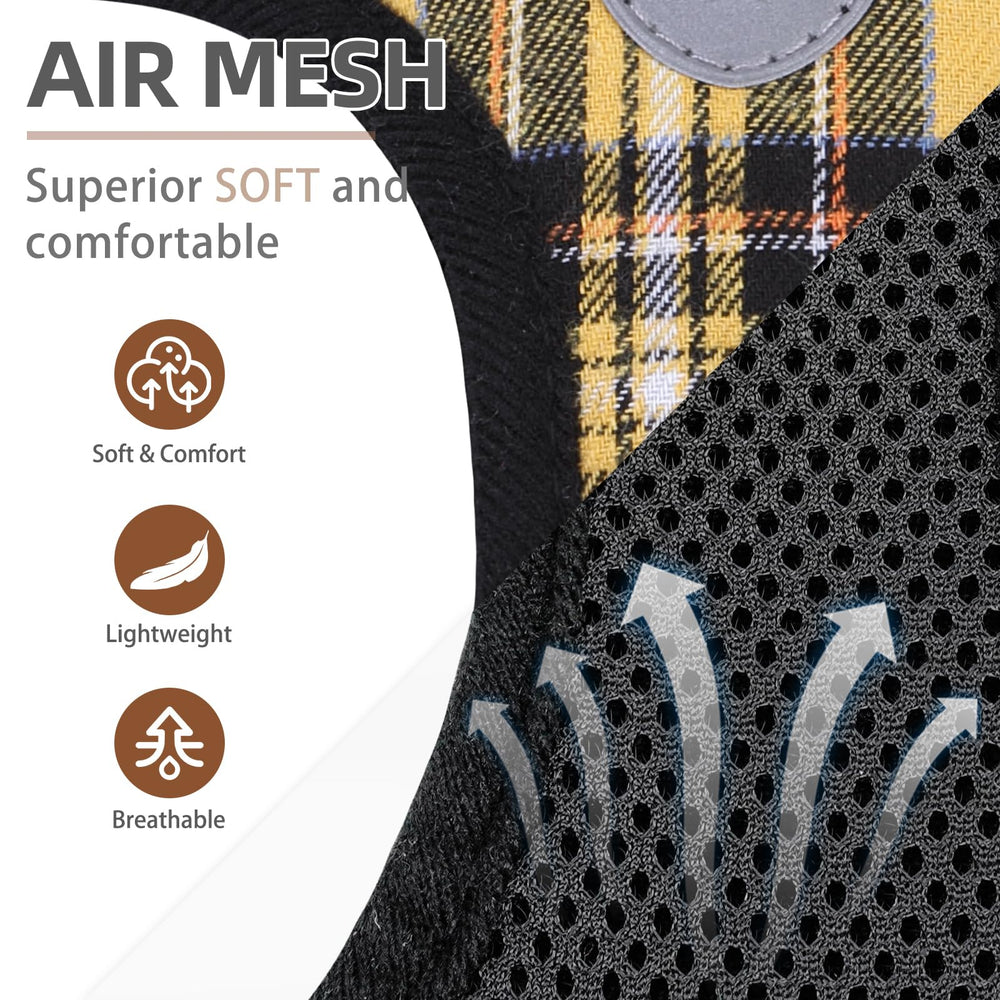 PUPTECK harness side view showing breathable air mesh for four season wear