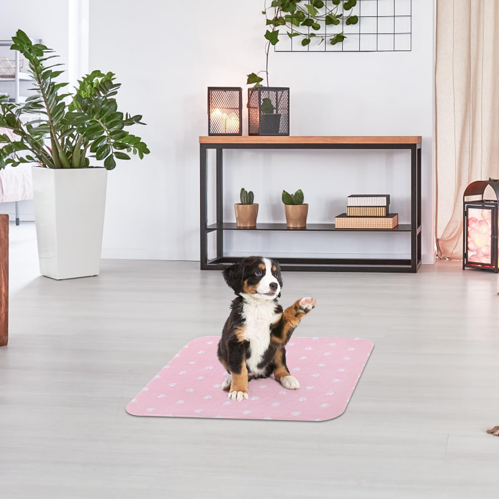 PUPTECK machine-washable pee pad for easy cleaning and reuse.
