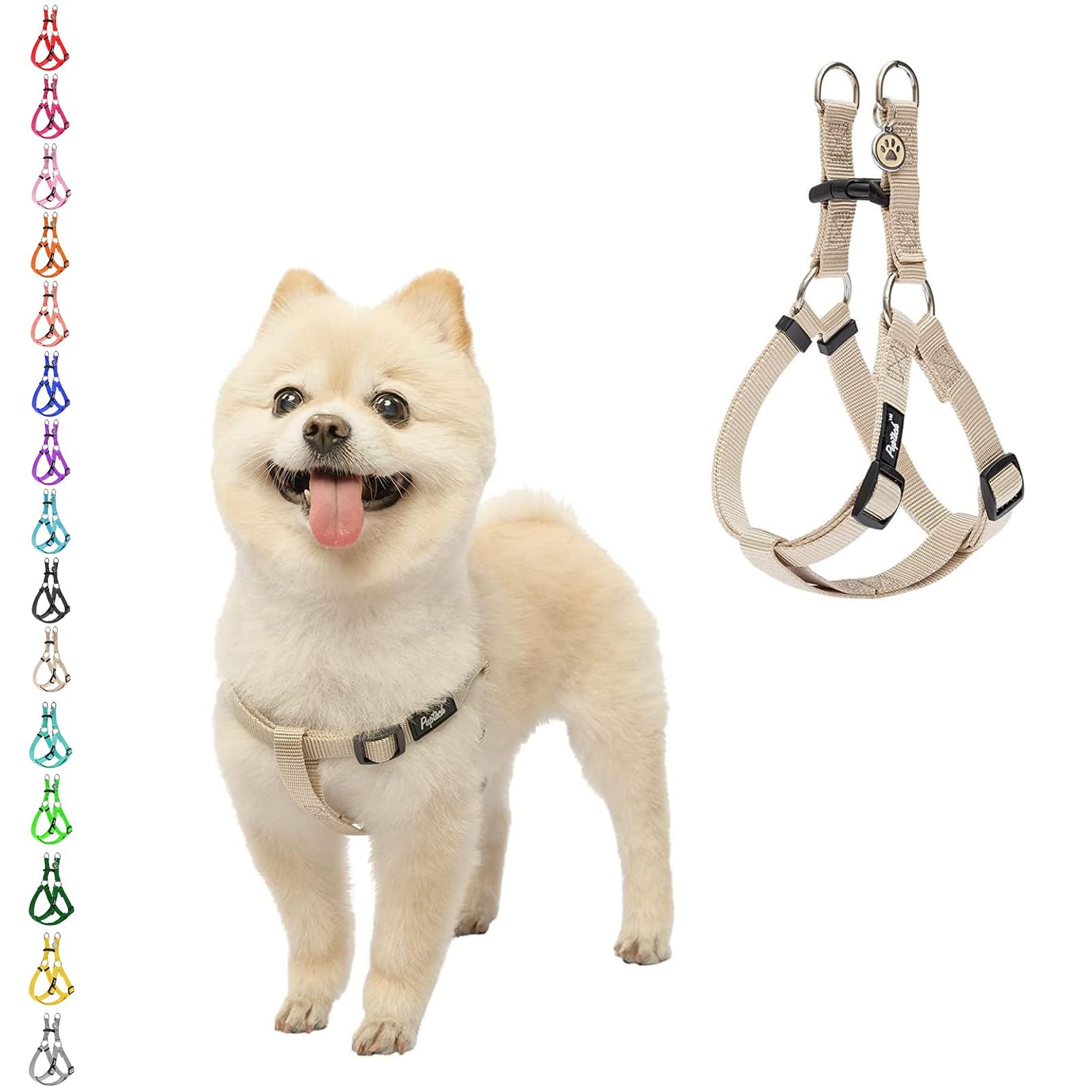 PUPTECK No Pull Harness side view demonstrates chest-focused control for comfortable walking