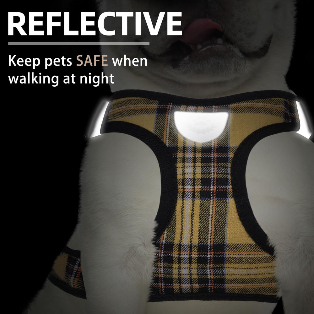 PUPTECK reflective plaid harness for safer night walks