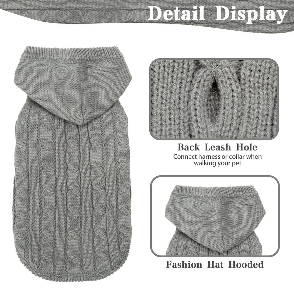 PUPTECK winter sweater back with leash hole enables simple outdoor leash attachment.