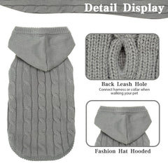 PUPTECK winter sweater back with leash hole enables simple outdoor leash attachment.