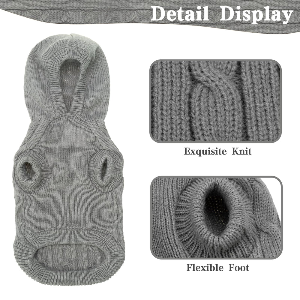 PUPTECK winter sweater size chart helps find the best fit for pets.