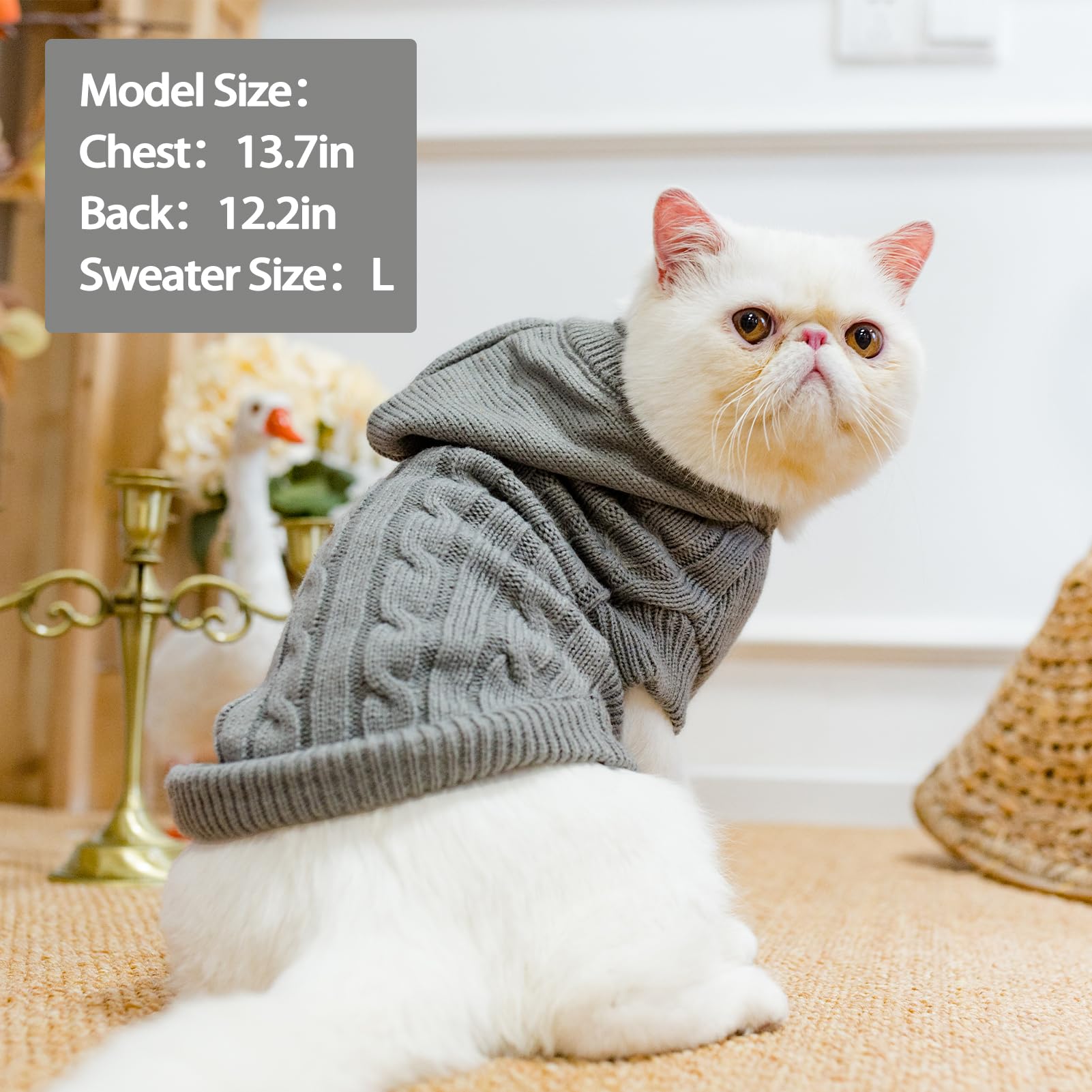 PUPTECK winter sweater soft acrylic fabric offers gentle, comfy warmth.