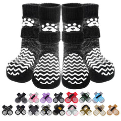 PUPTECK anti-slip dog socks pack-2 for secure indoor traction