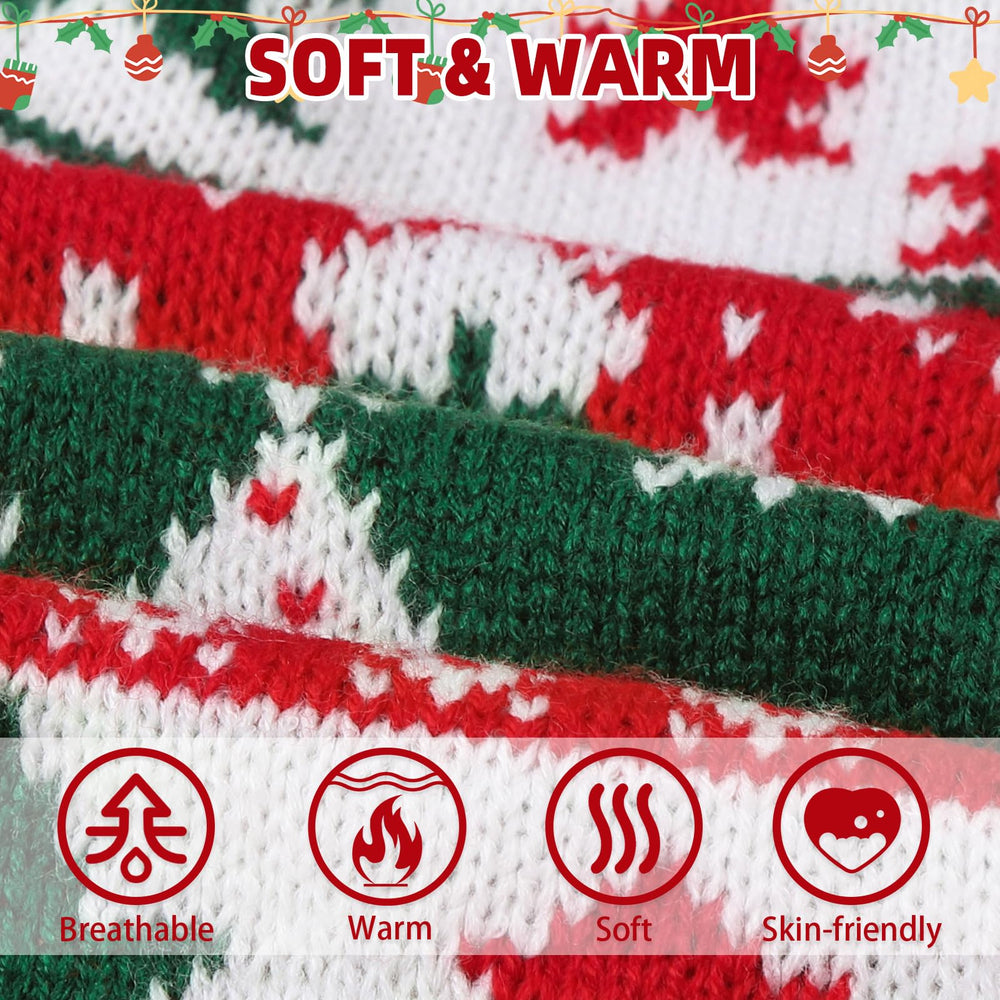 PUPTECK Christmas Cat Sweater holiday pattern; festive style for photos
