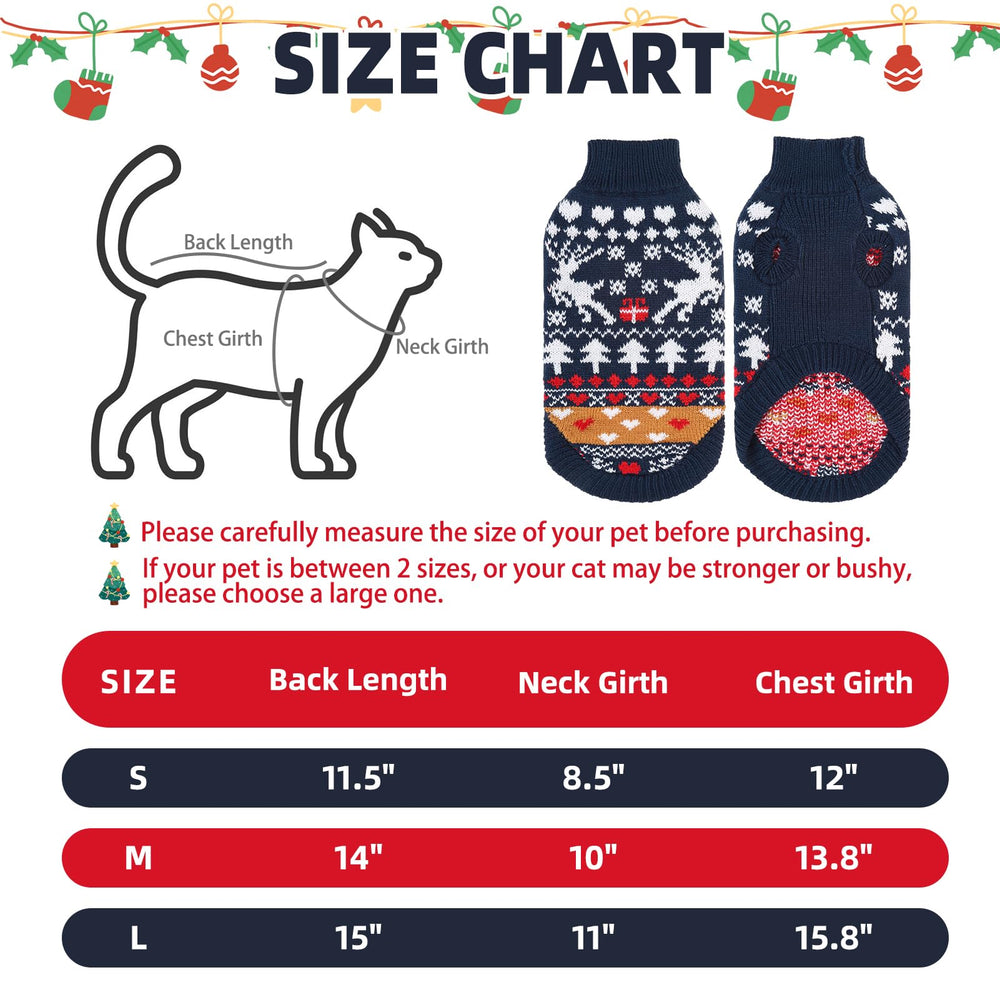 PUPTECK Christmas cat sweater side view highlights festive knitwear fit.