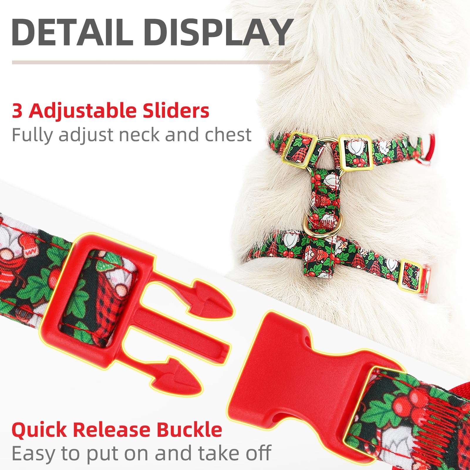PUPTECK Christmas collar with detachable bow tie adds stylish flair for celebrations.