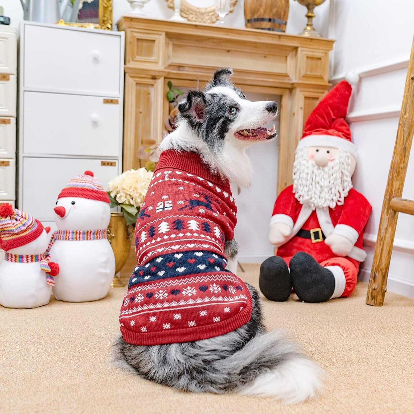PUPTECK Christmas dog sweater machine washable for simple winter cleanup.