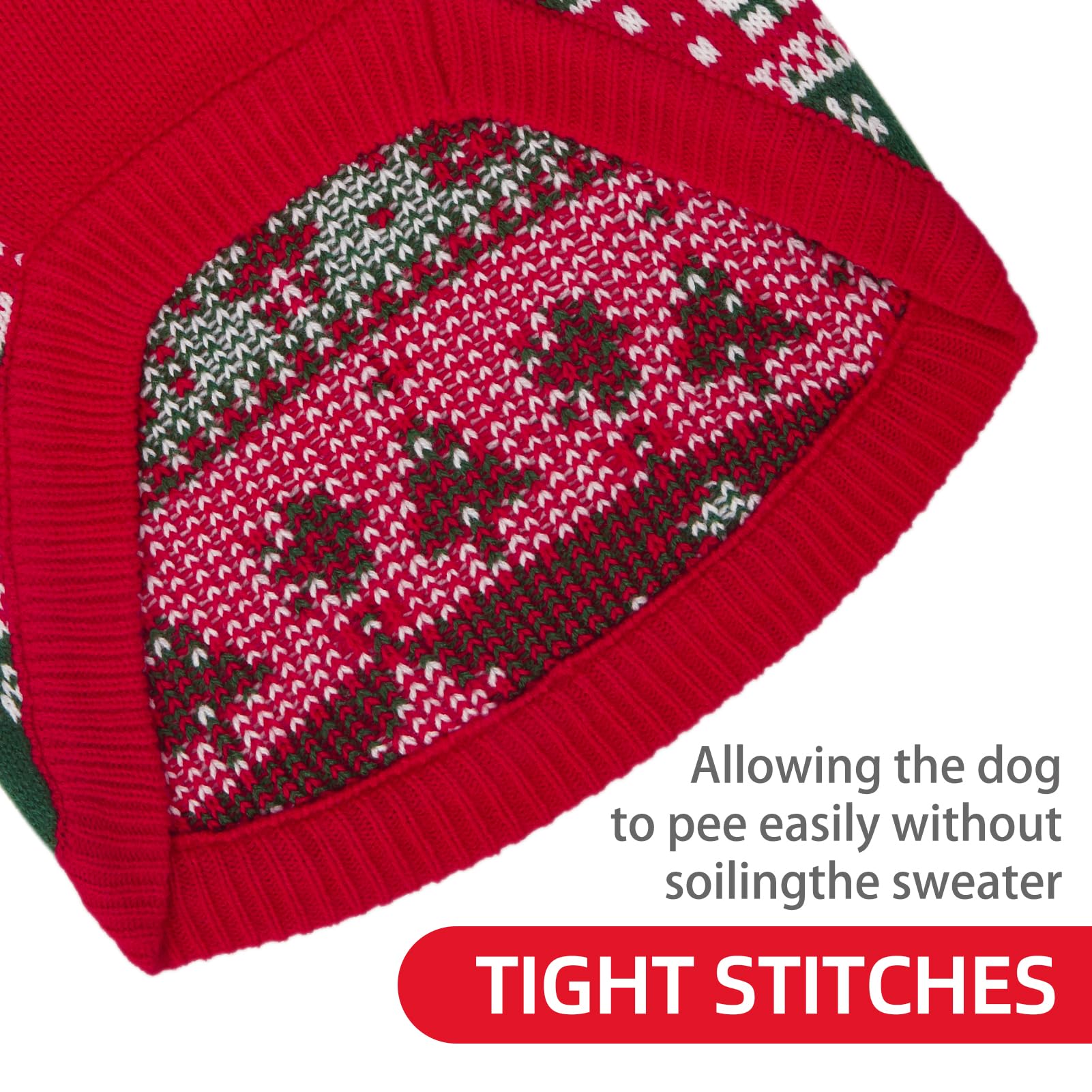 PUPTECK Christmas dog sweater elk-heart pattern suits holiday photos.