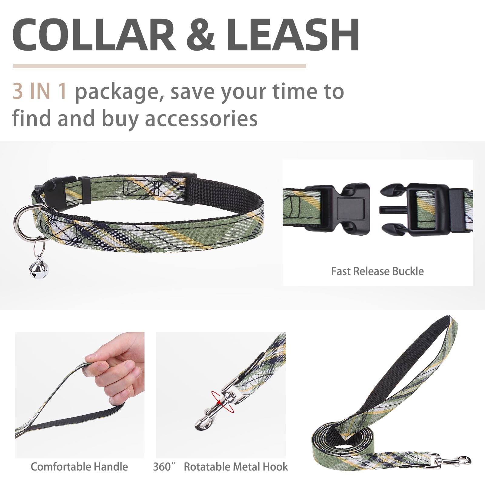 PUPTECK collar with bell for pet awareness during walks