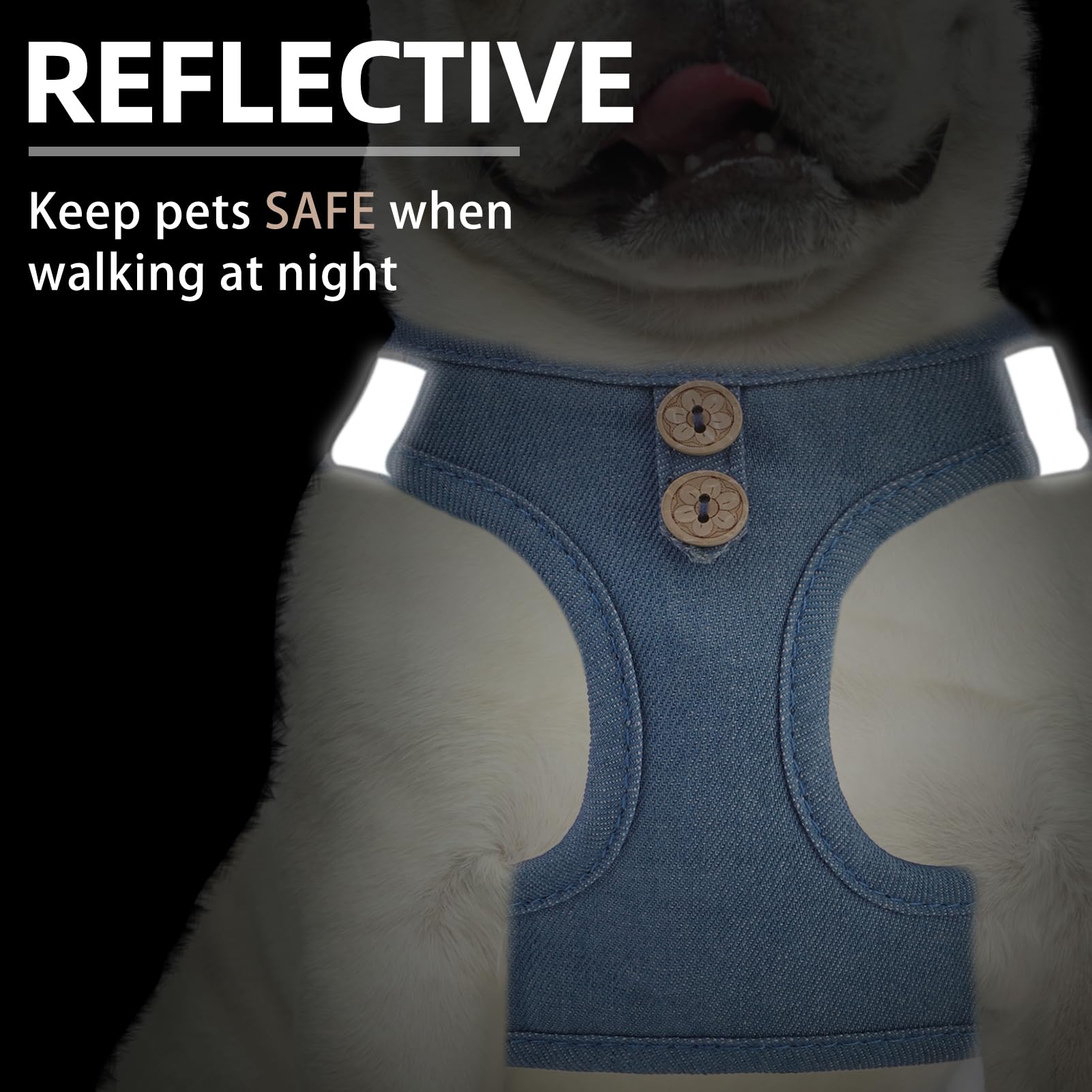 PUPTECK triple security with two D-rings ensures secure leash attachment.