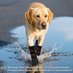 PUPTECK dog boots with waterproof bottom keep paws dry during rain
