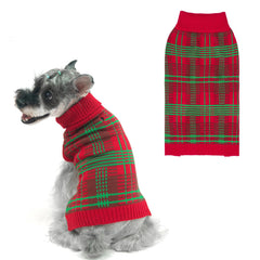 PUPTECK dog Christmas sweater front plaid for festive photos