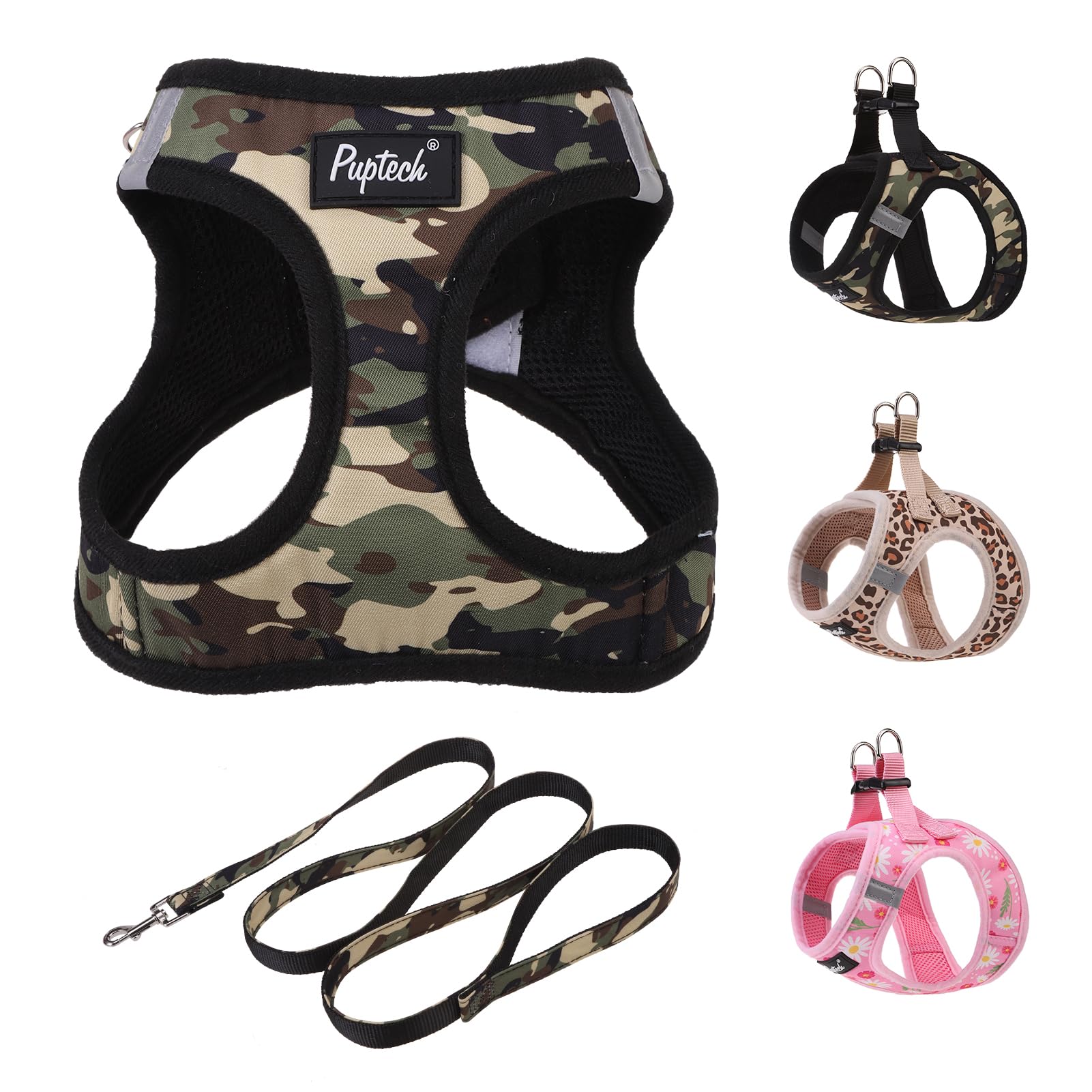 PUPTECK dog harness step-in design for easy dressing and secure daily walks.