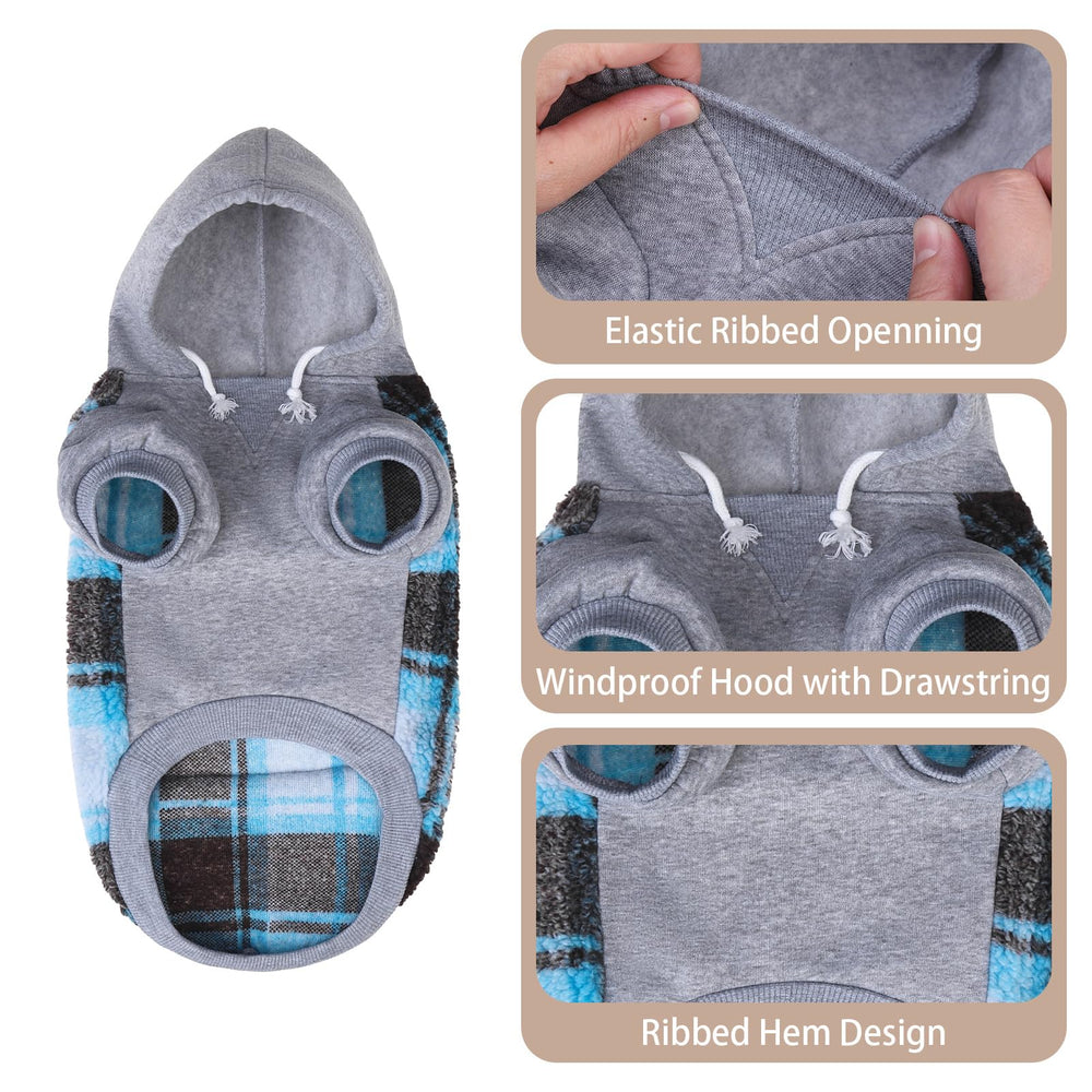PUPTECK dog hoodie showing leash hole design for easy daily walks.