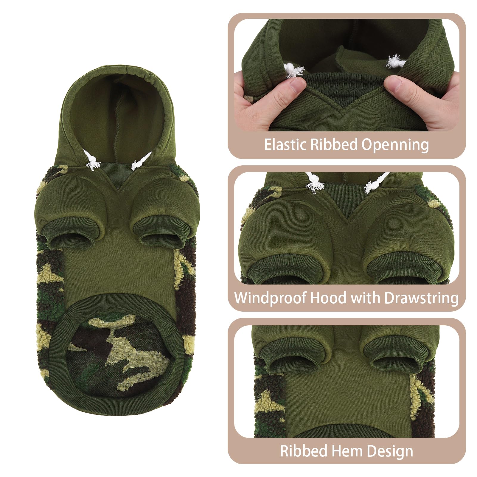 PUPTECK dog hoodie leash hole design offers easy outdoor use
