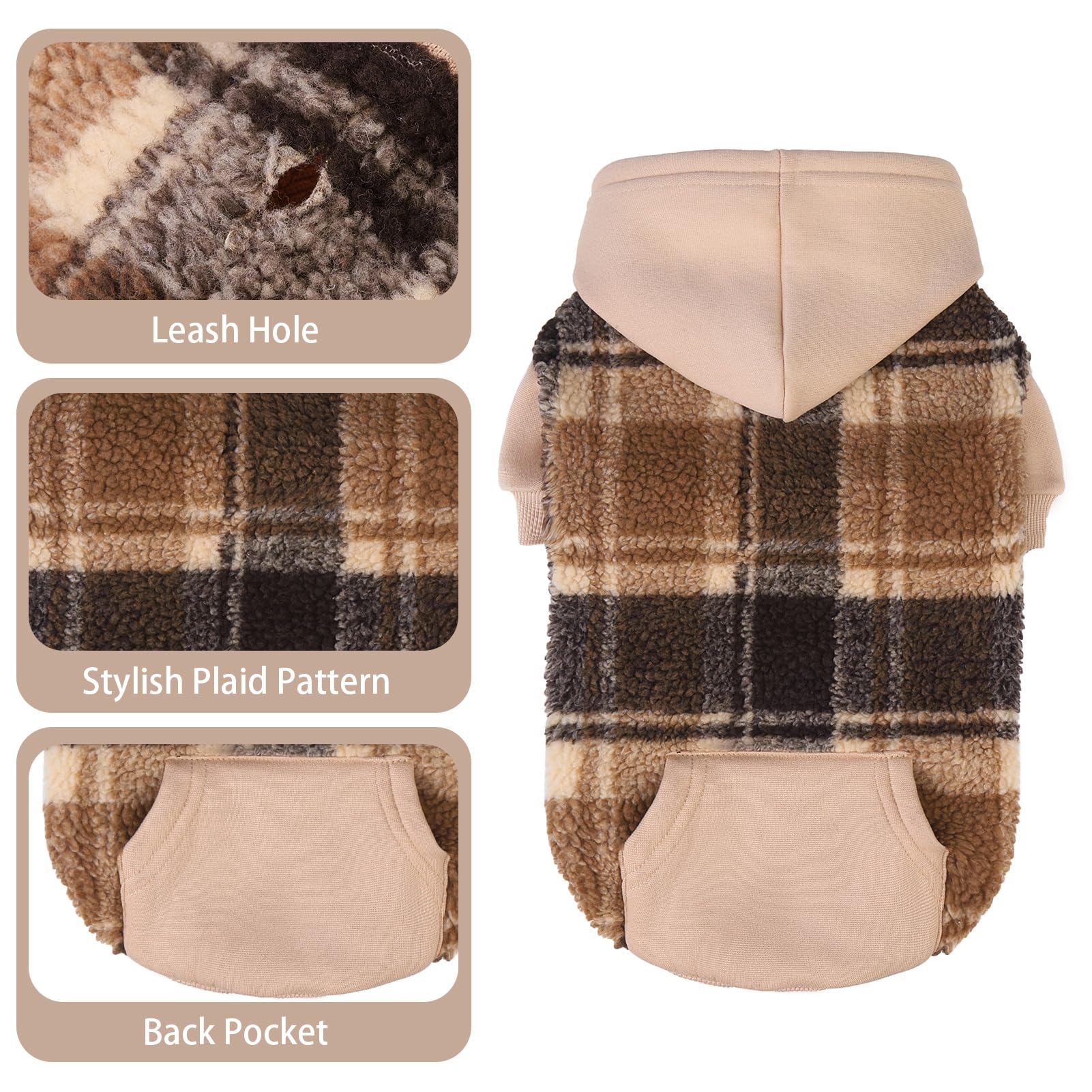 PUPTECK dog hoodie pocket back demonstrates practical space for small items.