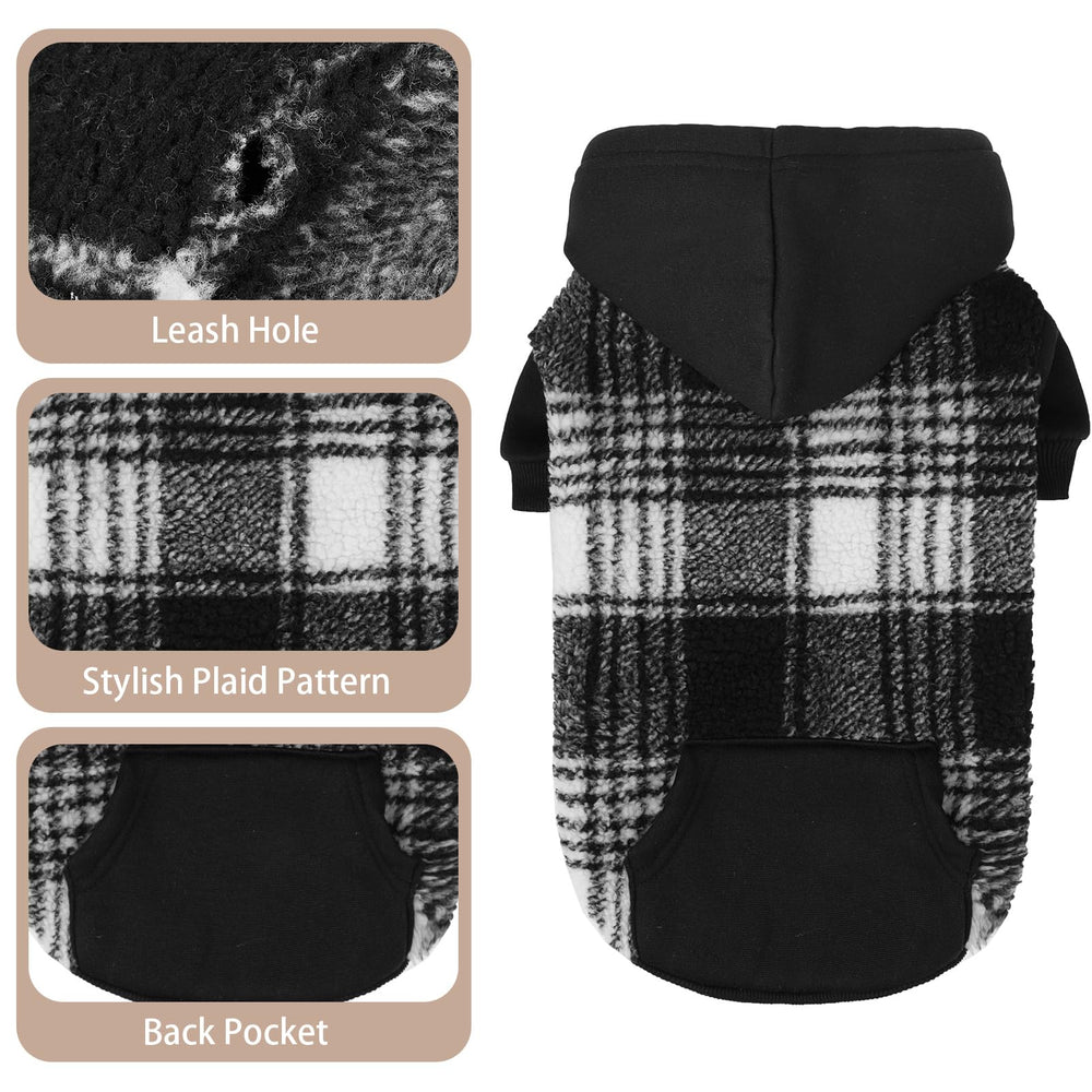 PUPTECK dog hoodie sherpa fleece texture emphasizes soft warmth