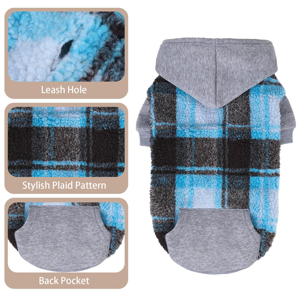 PUPTECK dog hoodie emphasizing stretch neck and cuffs for flexible movement.