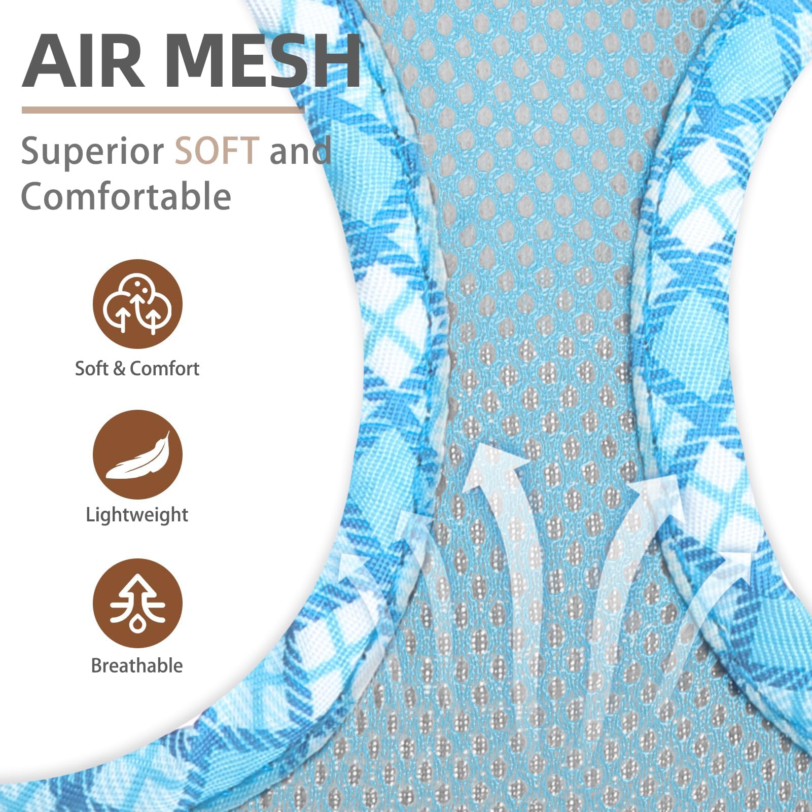 PUPTECK dog leash set in sky blue demonstrates coordinated safety and everyday stroll comfort