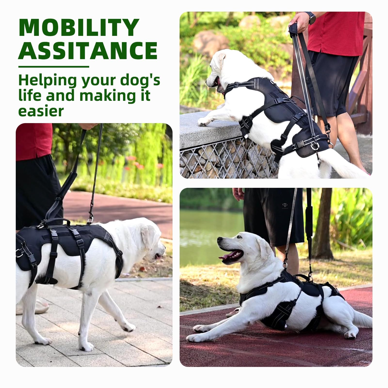 PUPTECK dog lift harness rear-leg-straps detail highlights hind-leg support feature.
