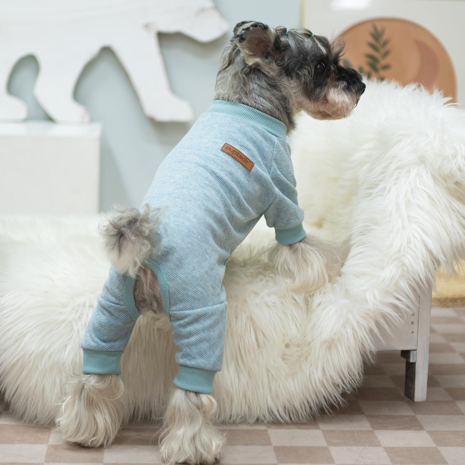 PUPTECK dog pajamas back tail hole design for freedom of movement