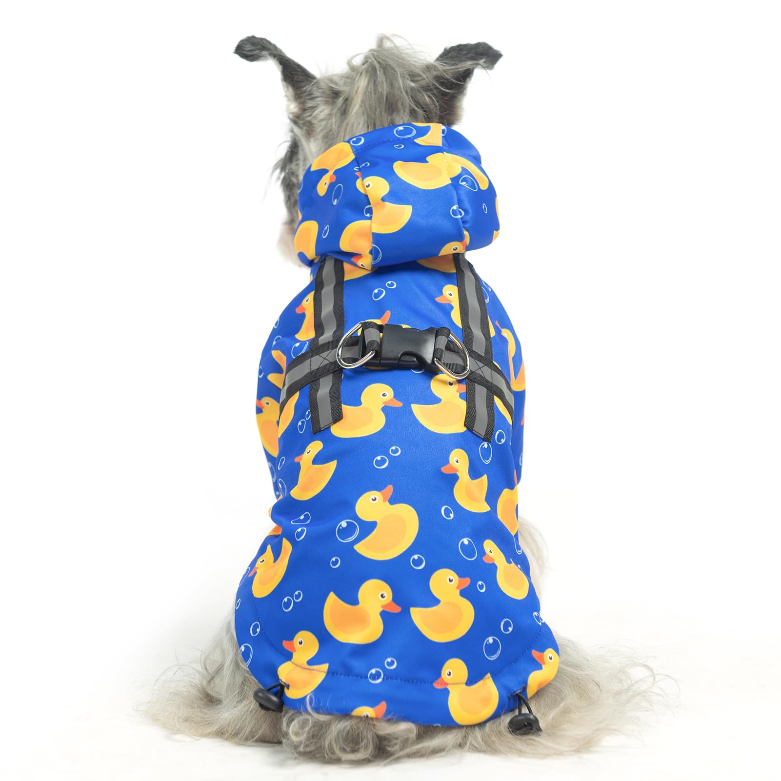PUPTECK dog raincoat hood keeps rain off during walks.