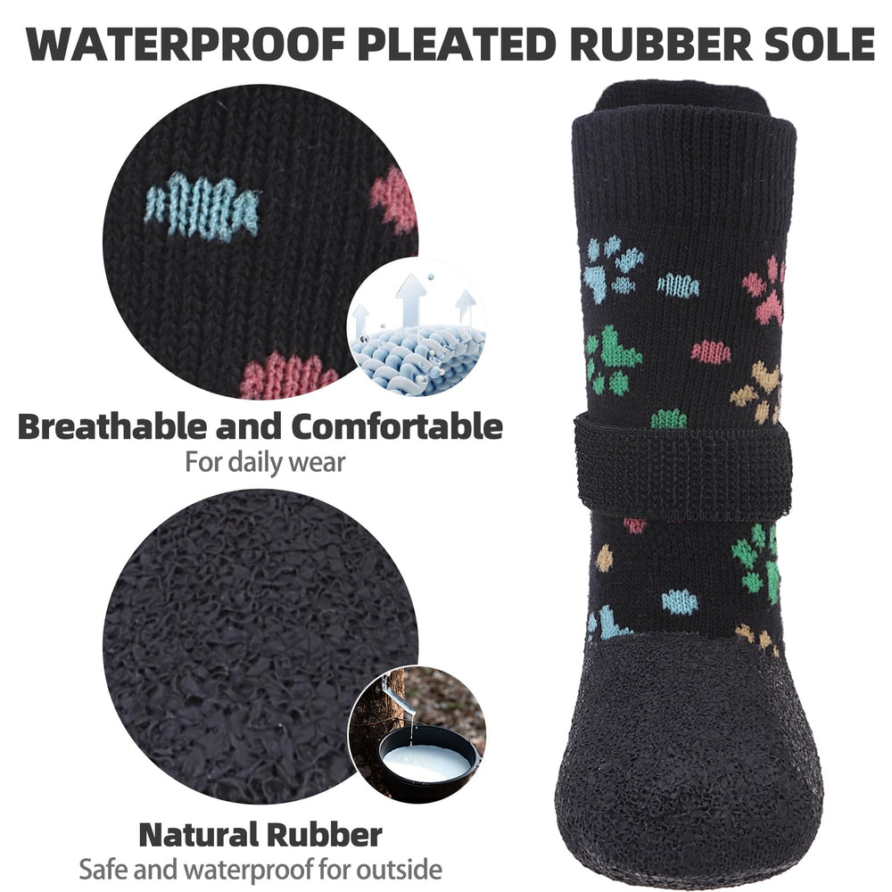 PUPTECK adjustable secure-fit dog shoes with pull tab for easy wear.