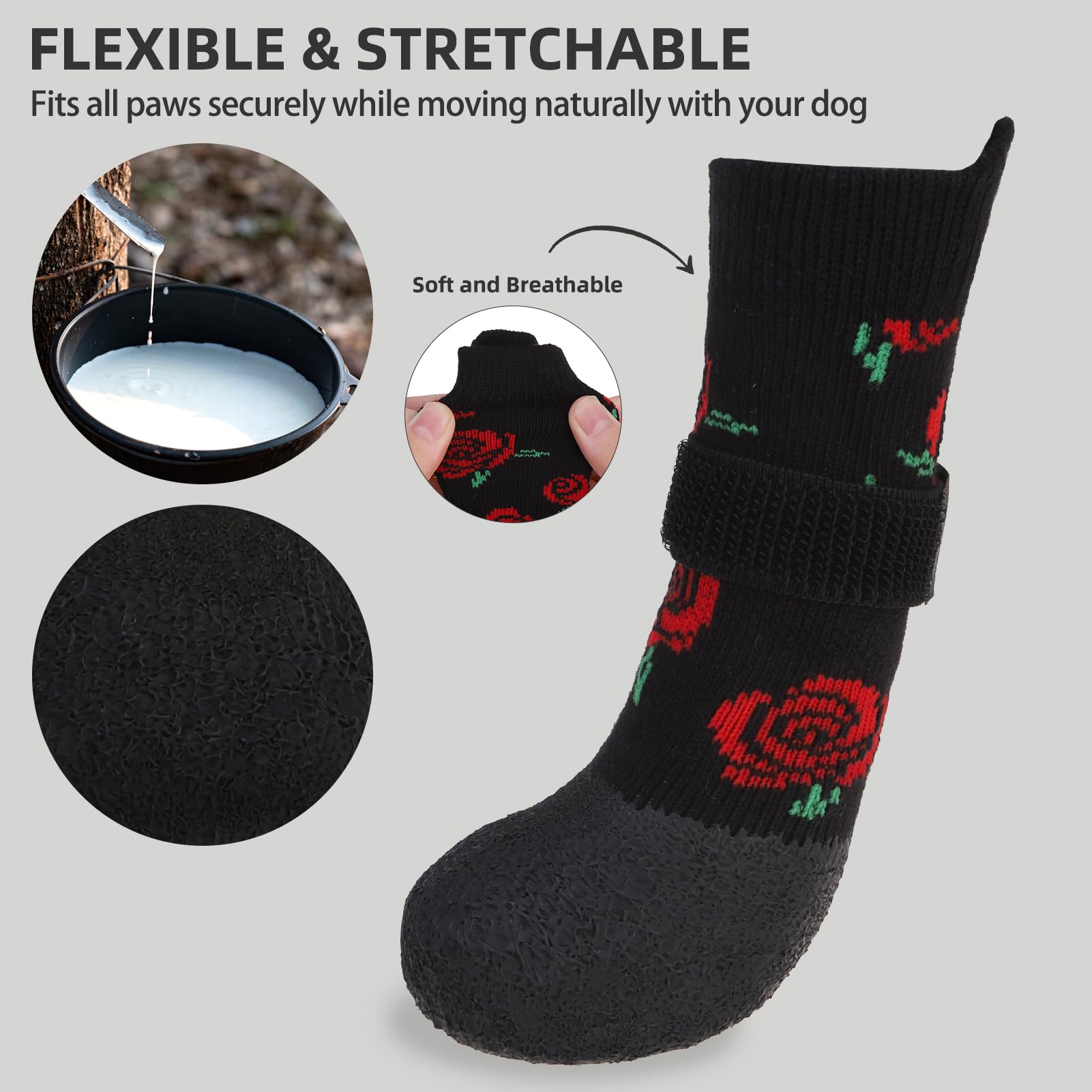 PUPTECK boots feature adjustable straps for a snug, secure fit