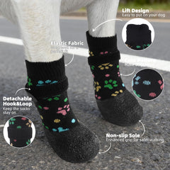 PUPTECK paw protection shoes shield paws indoors and outdoors from debris.