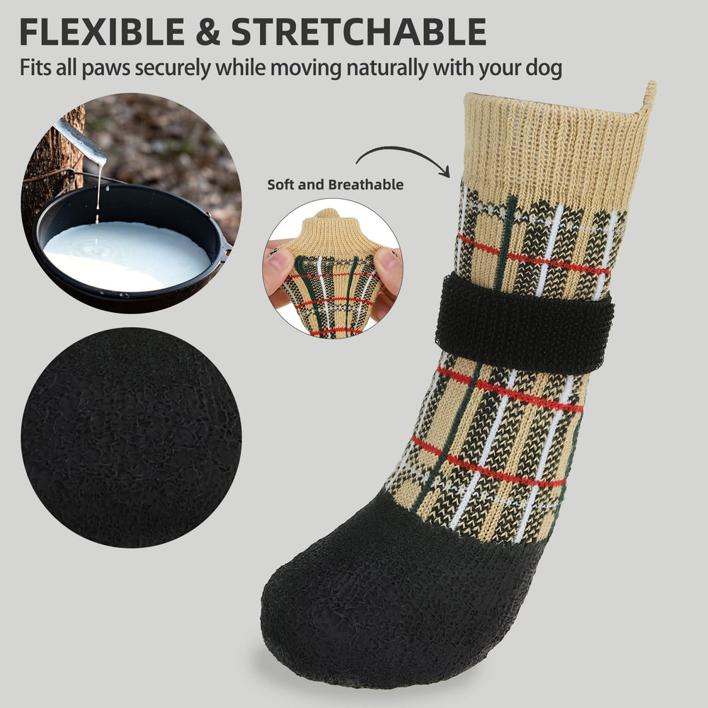 PUPTECK dog shoes waterproof bottom shown in light rain puddle.