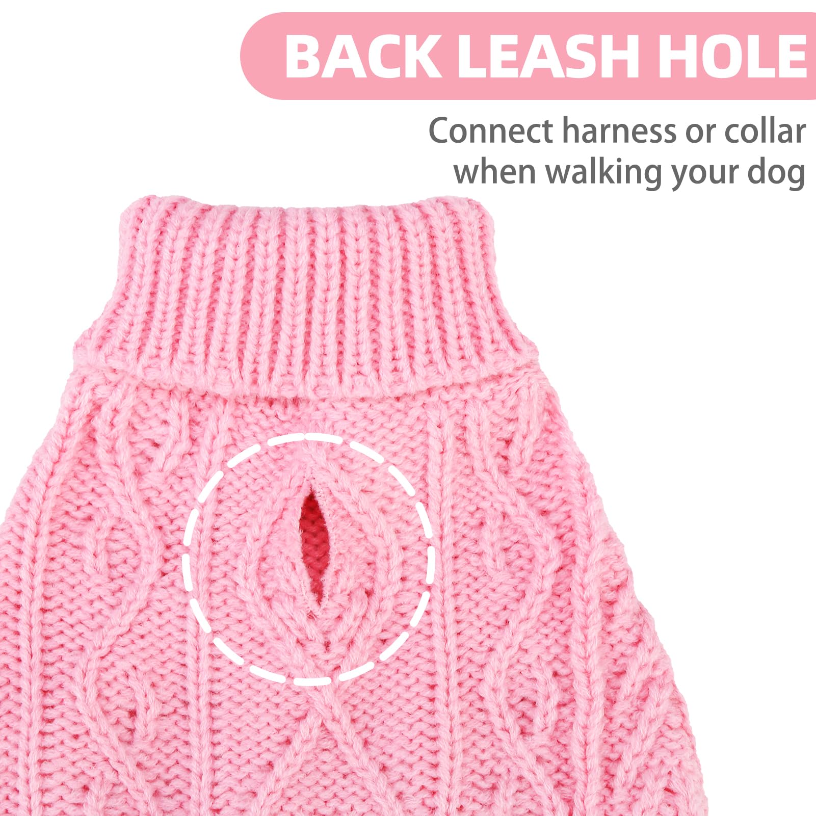 Pupteck pink ml leash hole design enables easy leash attachment