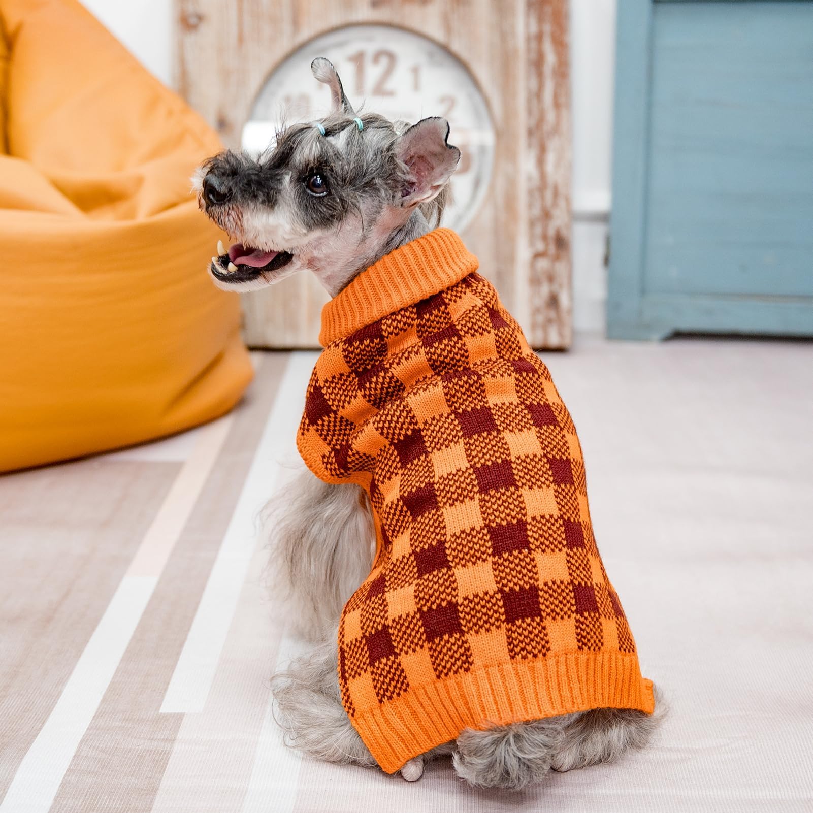 PUPTECK plaid-belly-cut eases potty breaks while keeping warmth.