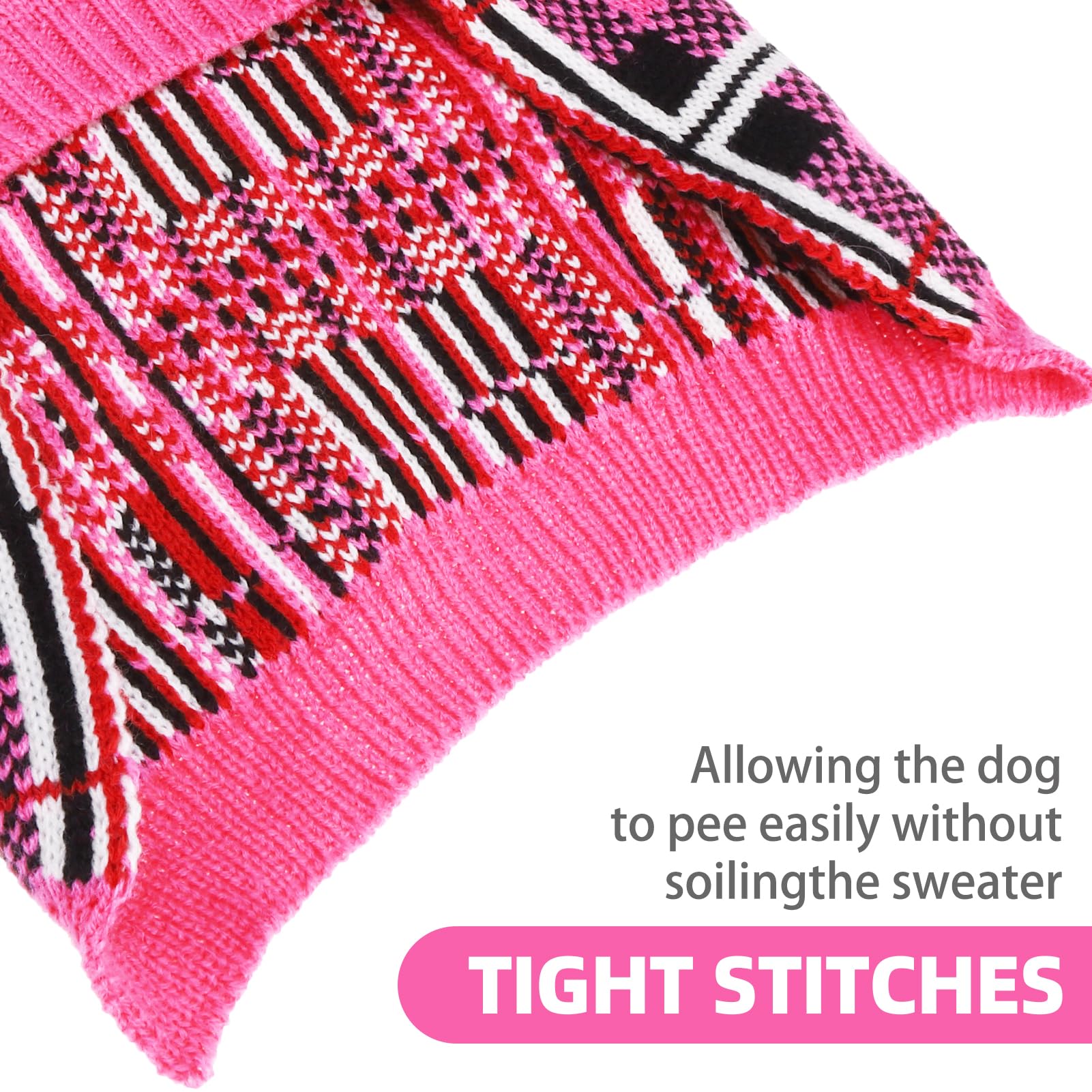 PUPTECK dog sweater plaid fuchsia sleeveless design facilitates easy wearing