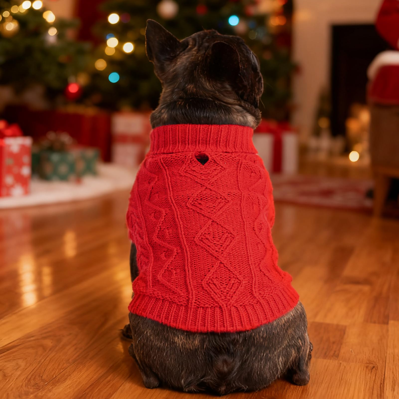 PUPTECK knit-texture sweater with high elasticity supports active dogs.