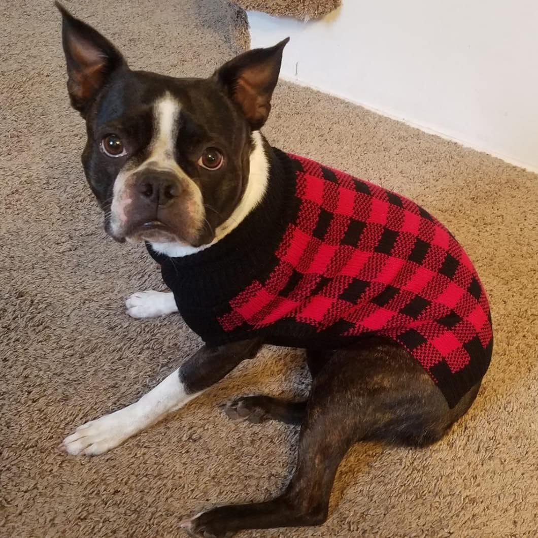 PUPTECK winter-style plaid sweater suitable for holidays and parties