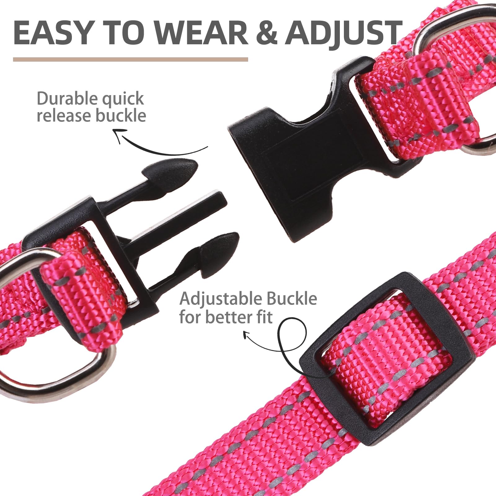 PUPTECK Durable nylon webbing emphasizes strength and smooth wear.