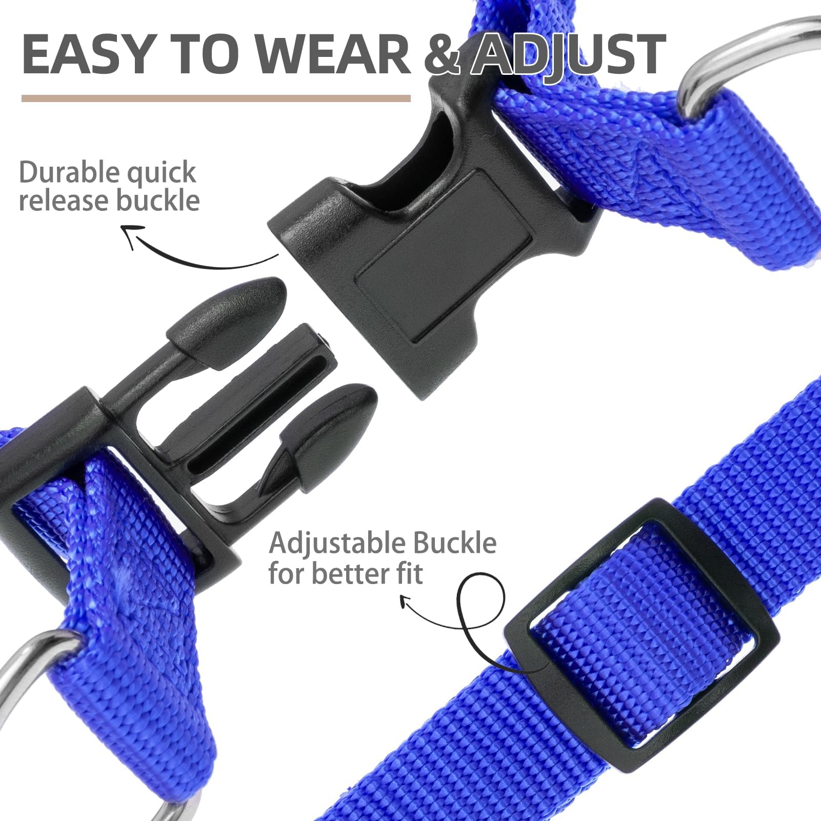 PUPTECK Durable nylon webbing provides long-lasting daily use.