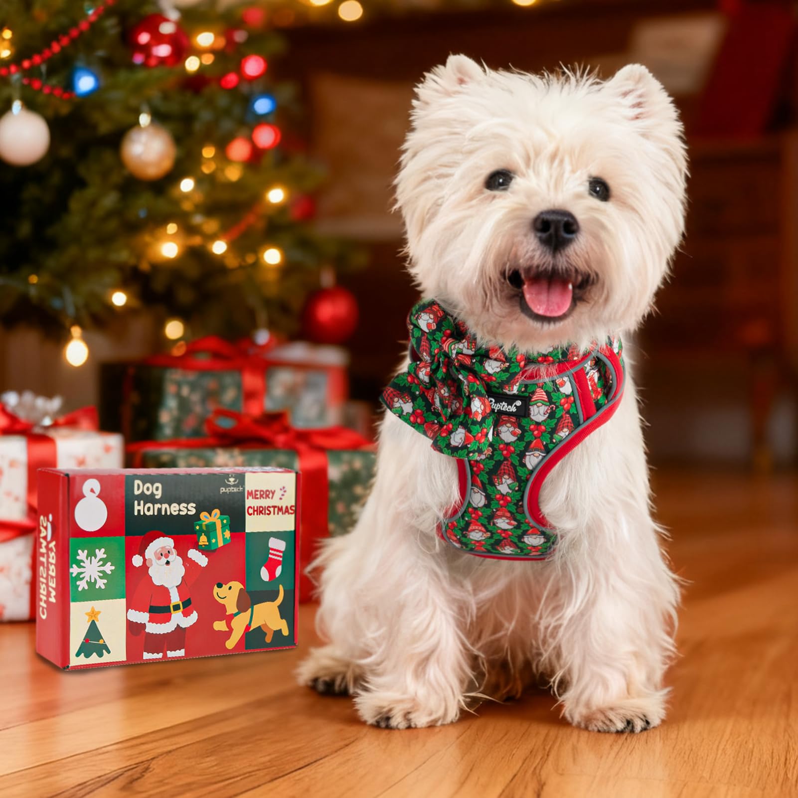 PUPTECK festive design set stands out during outdoor walks and holiday events.