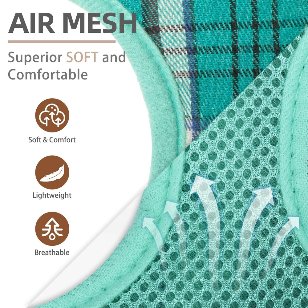 PUPTECK harness with air mesh breathable fabric and soft edges reduces irritation