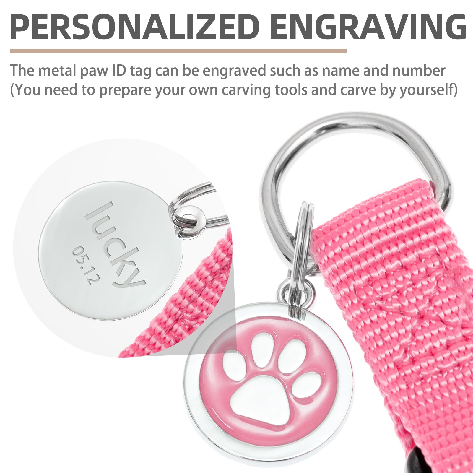 PUPTECK id-tag-diy engraving close-up showcases customizable dog identification.
