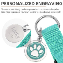 PUPTECK DIY ID tag panel with paw design for personalized identification.