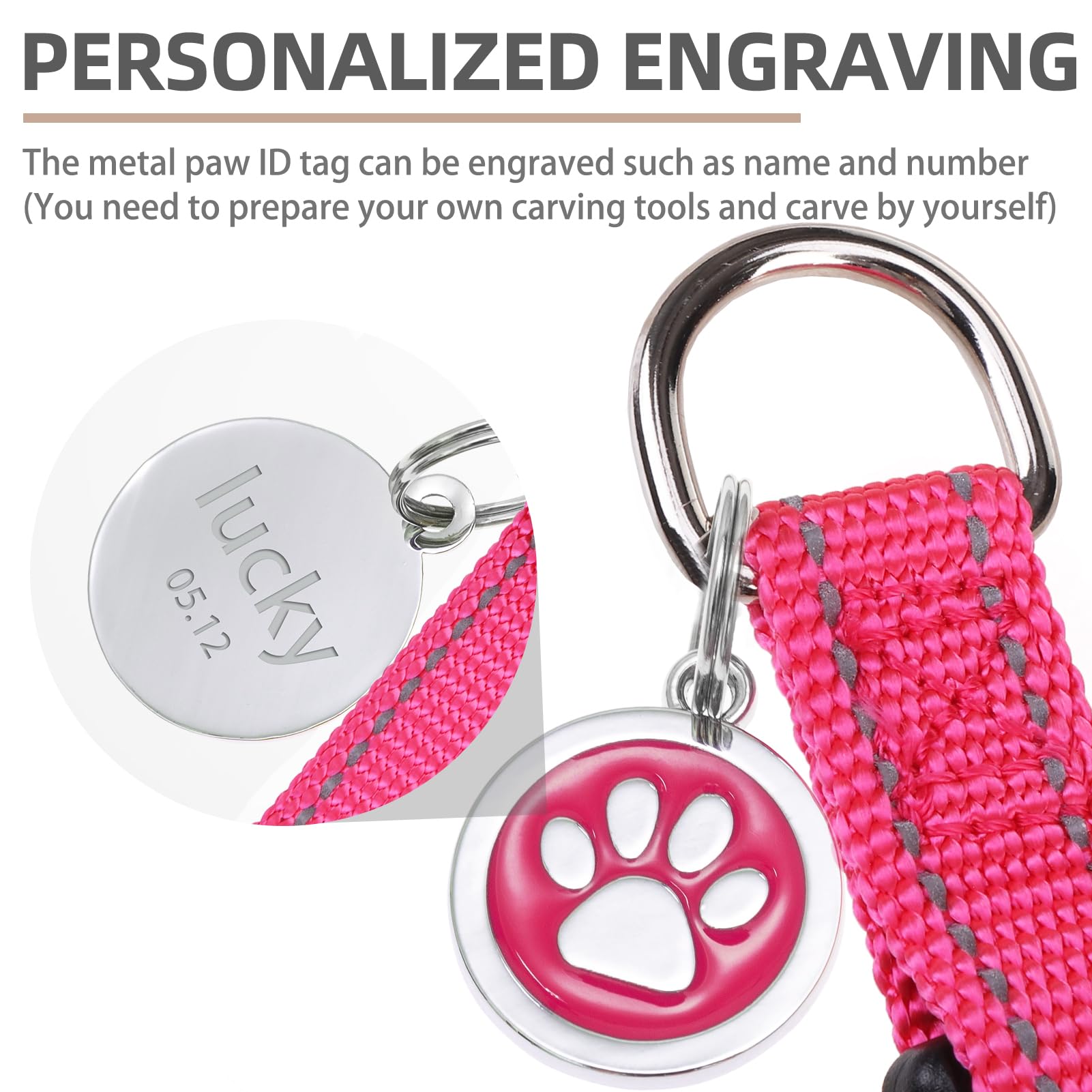 PUPTECK ID tag front paw motif for DIY engraving on the back.