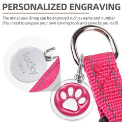 PUPTECK ID tag front paw motif for DIY engraving on the back.