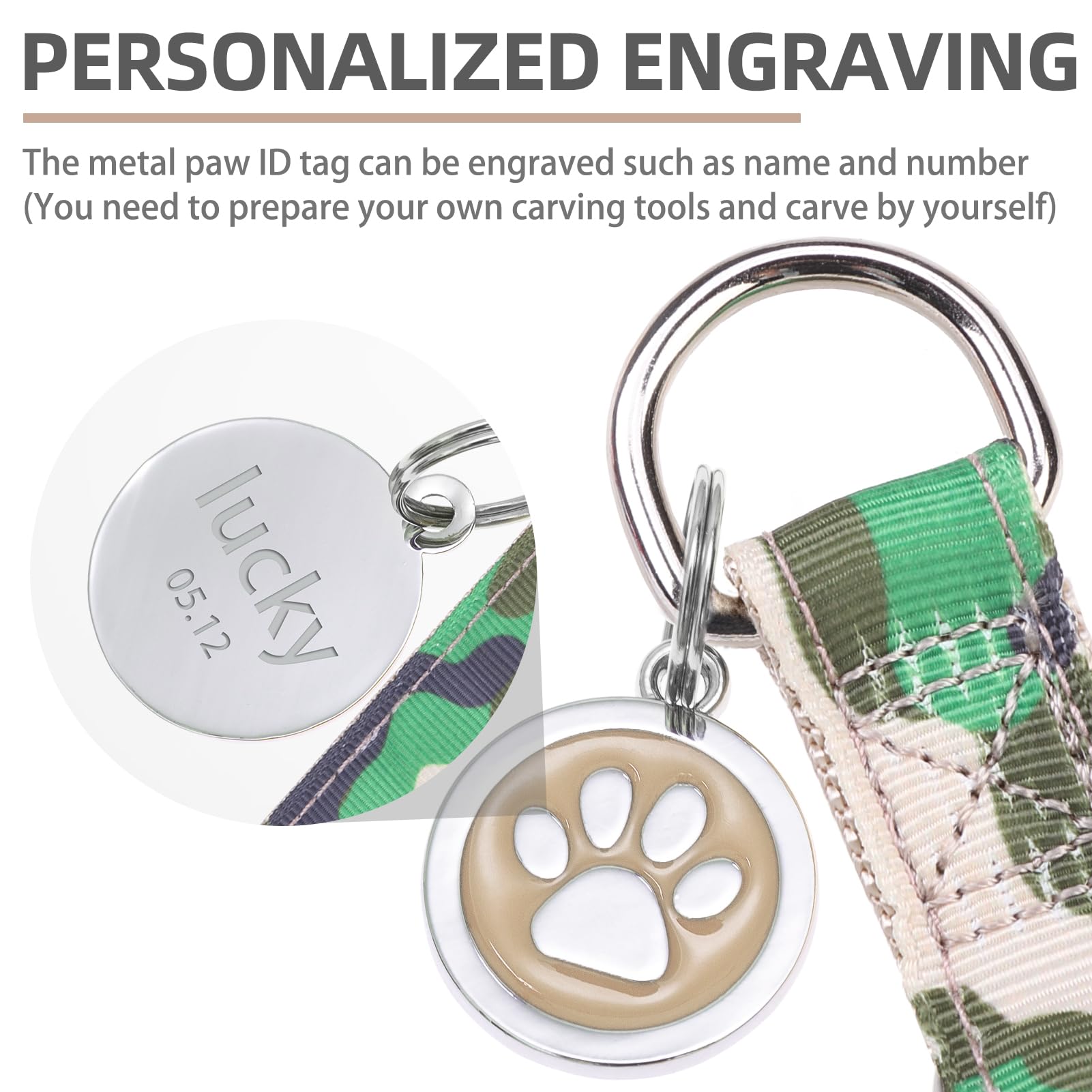 PUPTECK paw-pattern ID tag supports DIY engraving