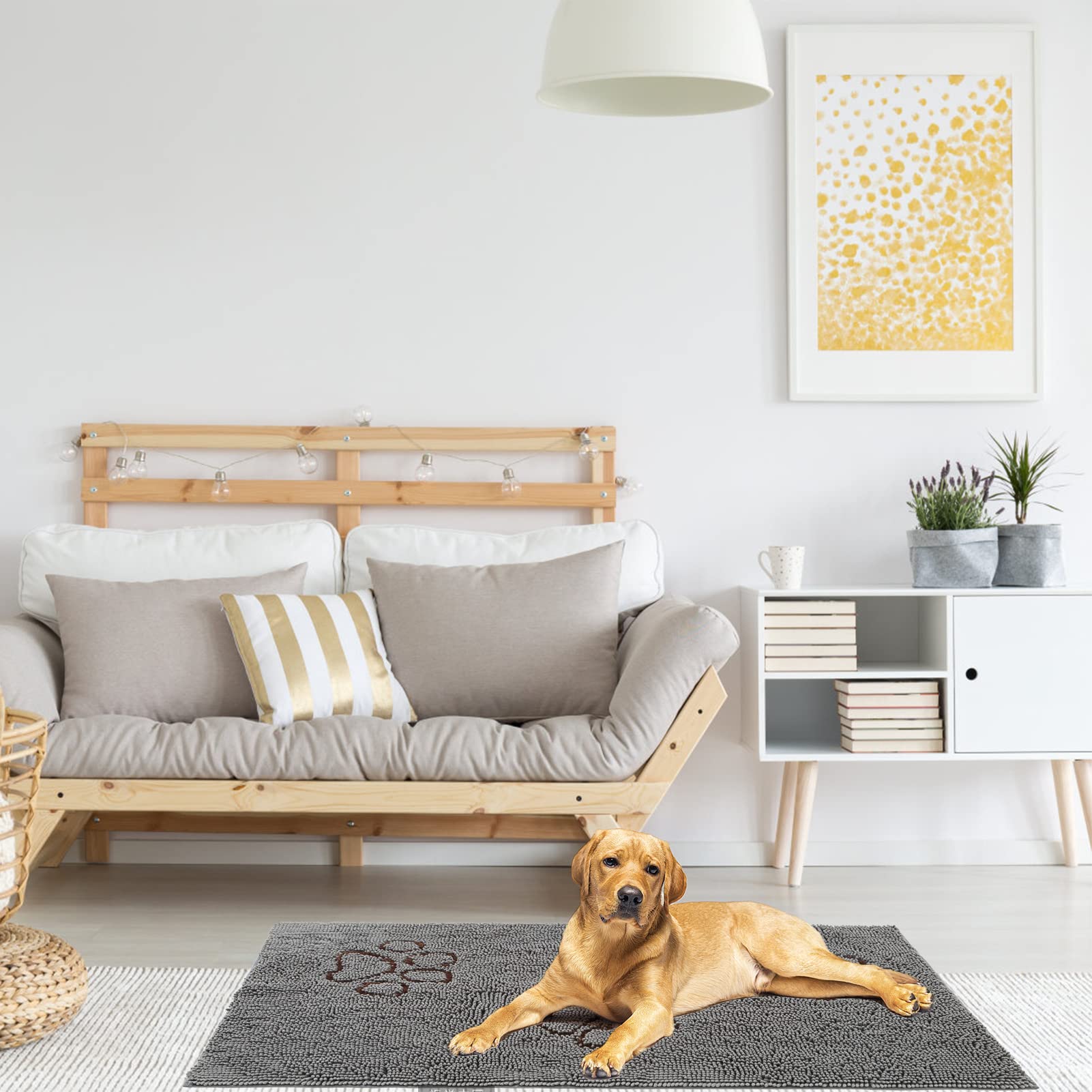 PUPTECK indoor door mat protects floors near entryways.