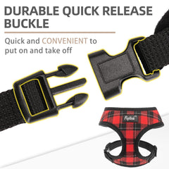 PUPTECK leash set red-black image highlighting all-day wear lightweight design